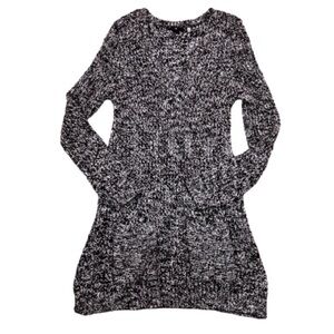 H&M Marled Gray Black‎ Chunky Knit Oversized Sweater Dress Size Medium Hygee